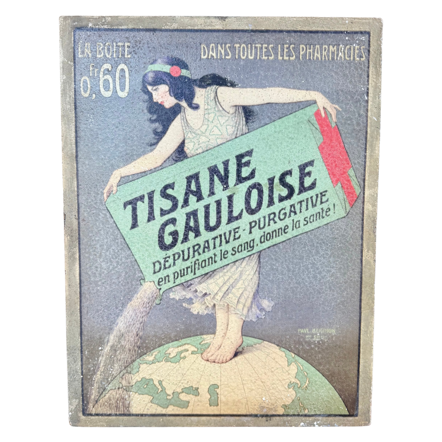 “Tisane Gauloise” — Vintage French Art Nouveau Advertising Panel