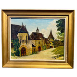 “Les Portes du Village” — Signed Claude Tixier Vintage French Oil Painting