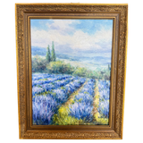 “Chemin à Travers Lavande” — Signed French Impressionist Oil Painting