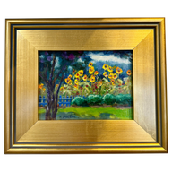 “Jardin aux Tournesols” — Signed J. Bolton Original Oil Painting