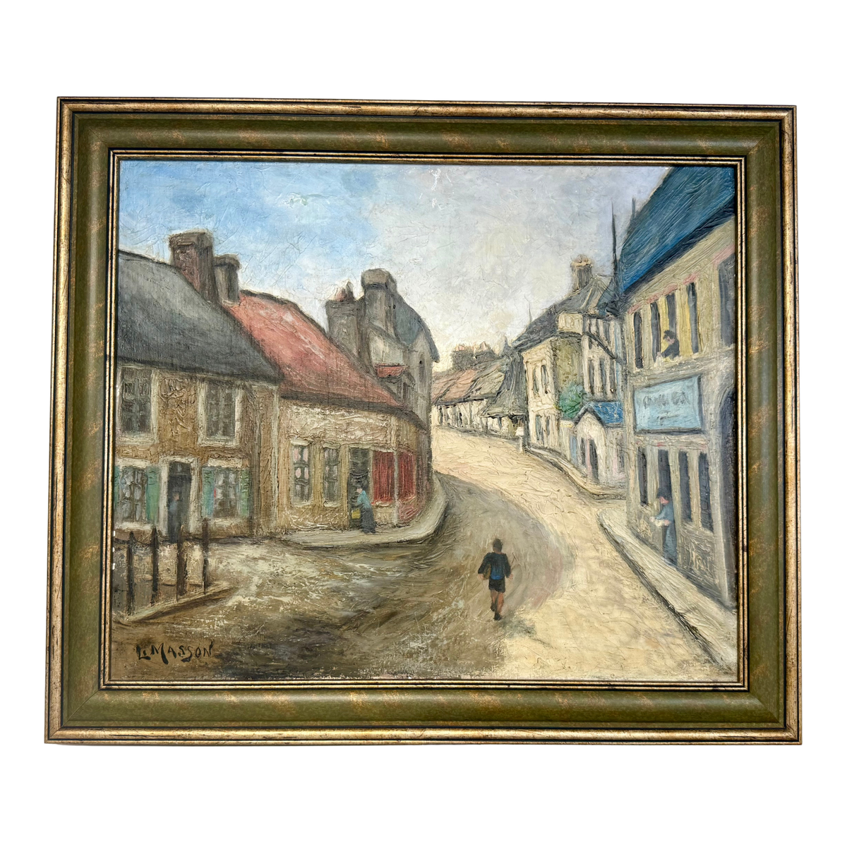 “Rue du Vieux Village” — Signed L. Masson Midcentury French Oil Painting