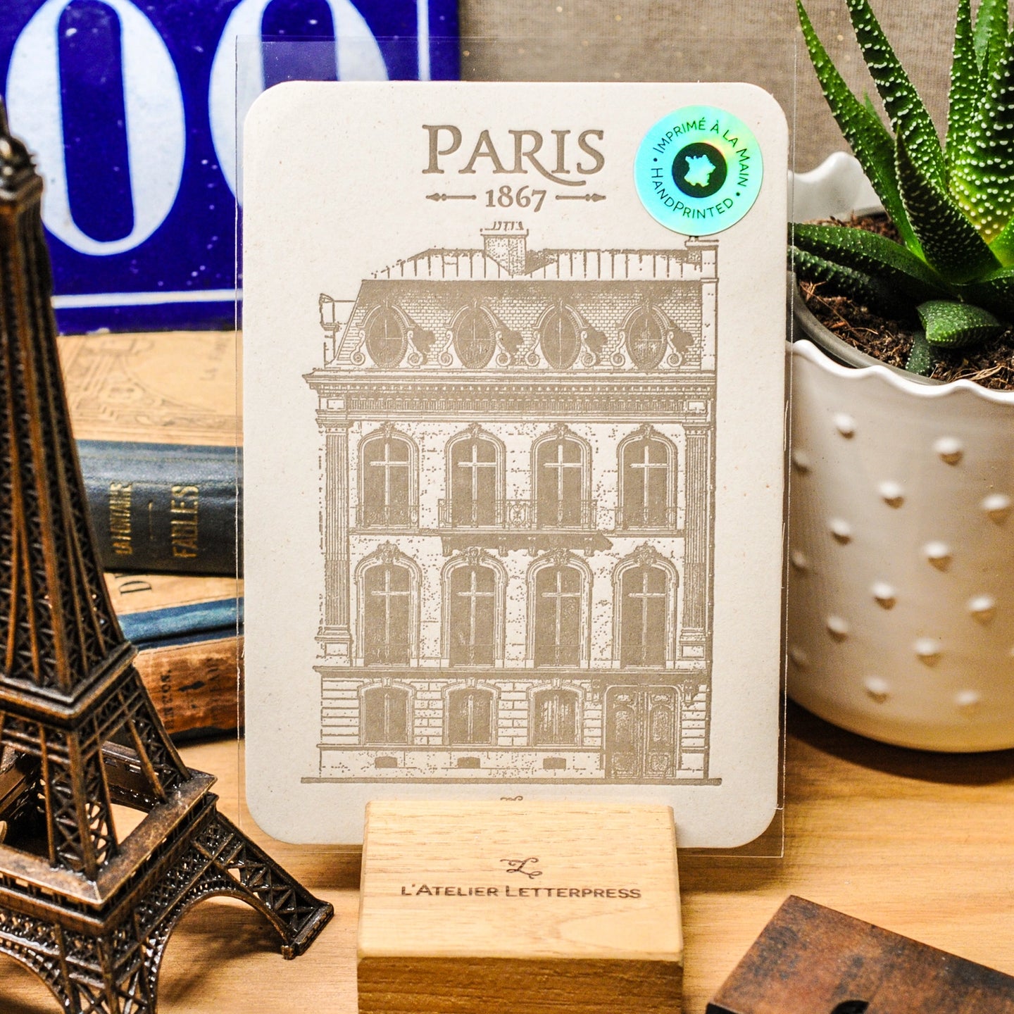Paris 1867 Architectural Card – Letterpress Printed in France