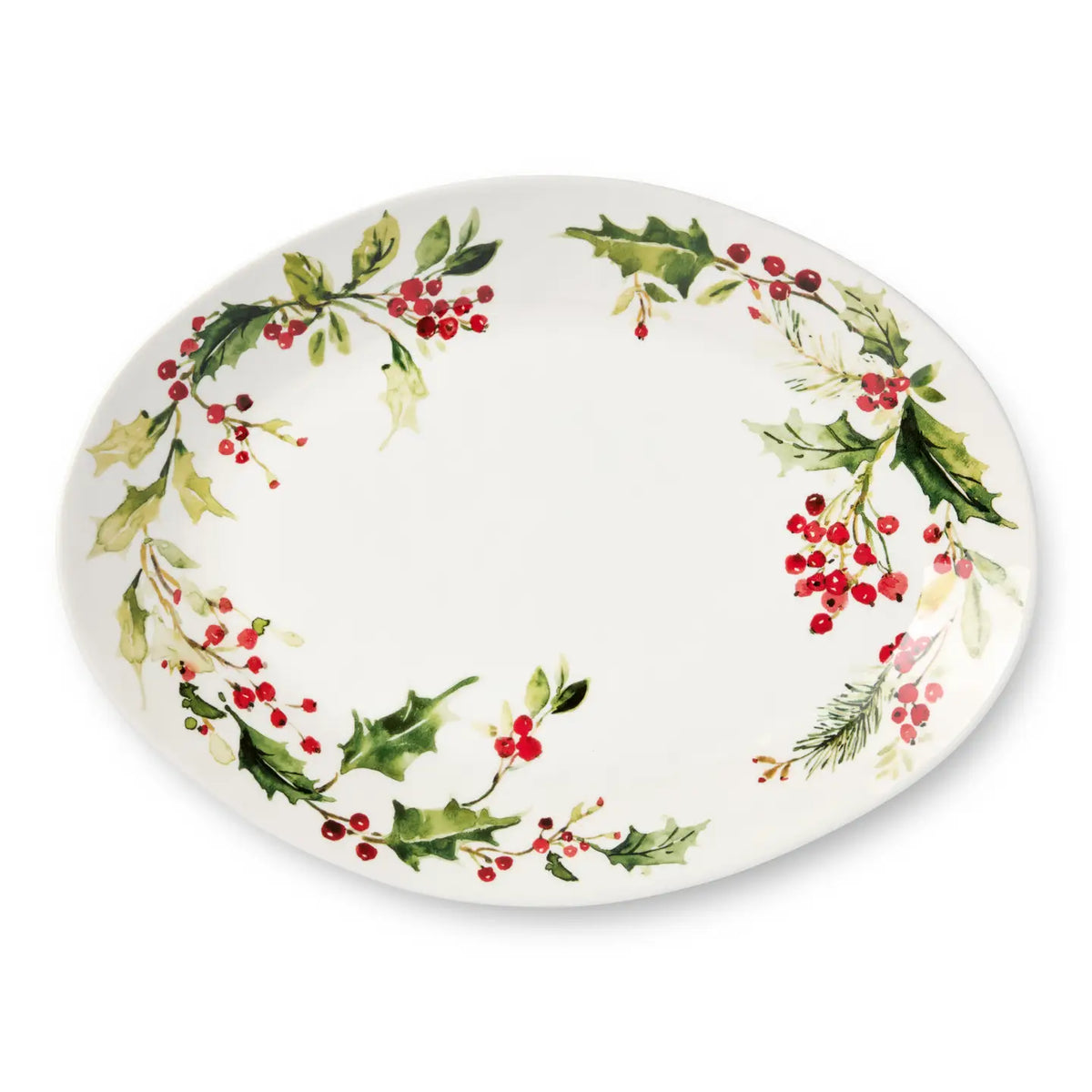 Holly & Vines Christmas Oval Serving Platter
