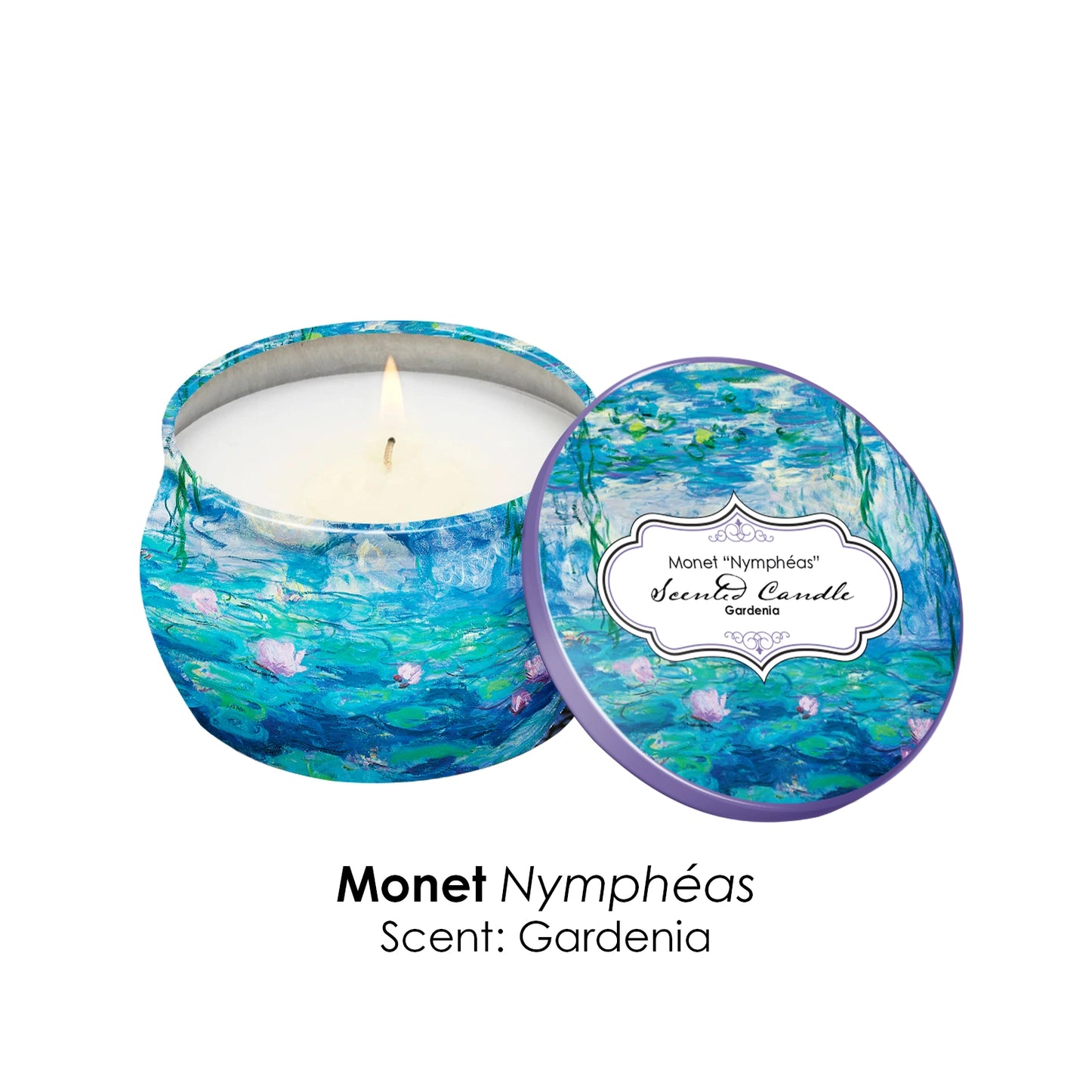 Monet Water Lilies Scented Candle Collection – Set of 4