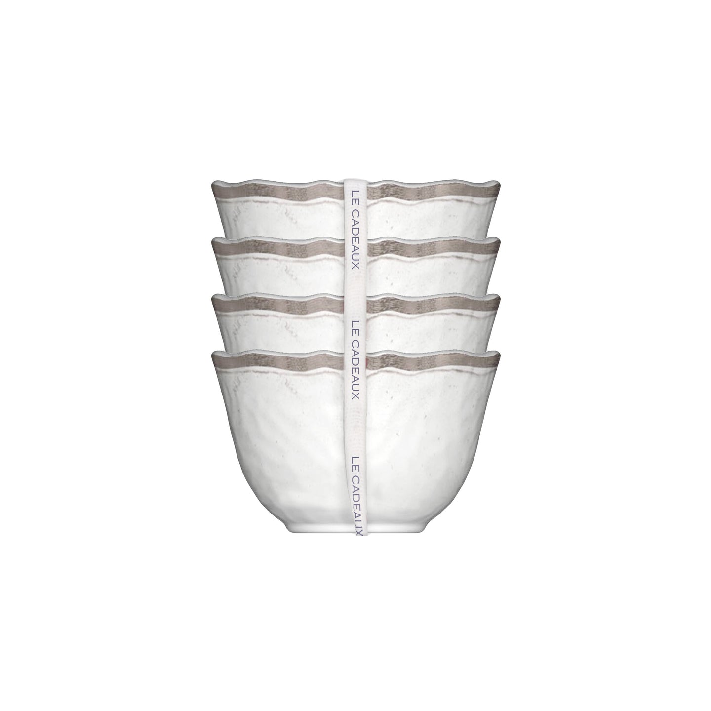 Le Cadeaux | Rustica Antique White Dessert Bowls (Set of 4)