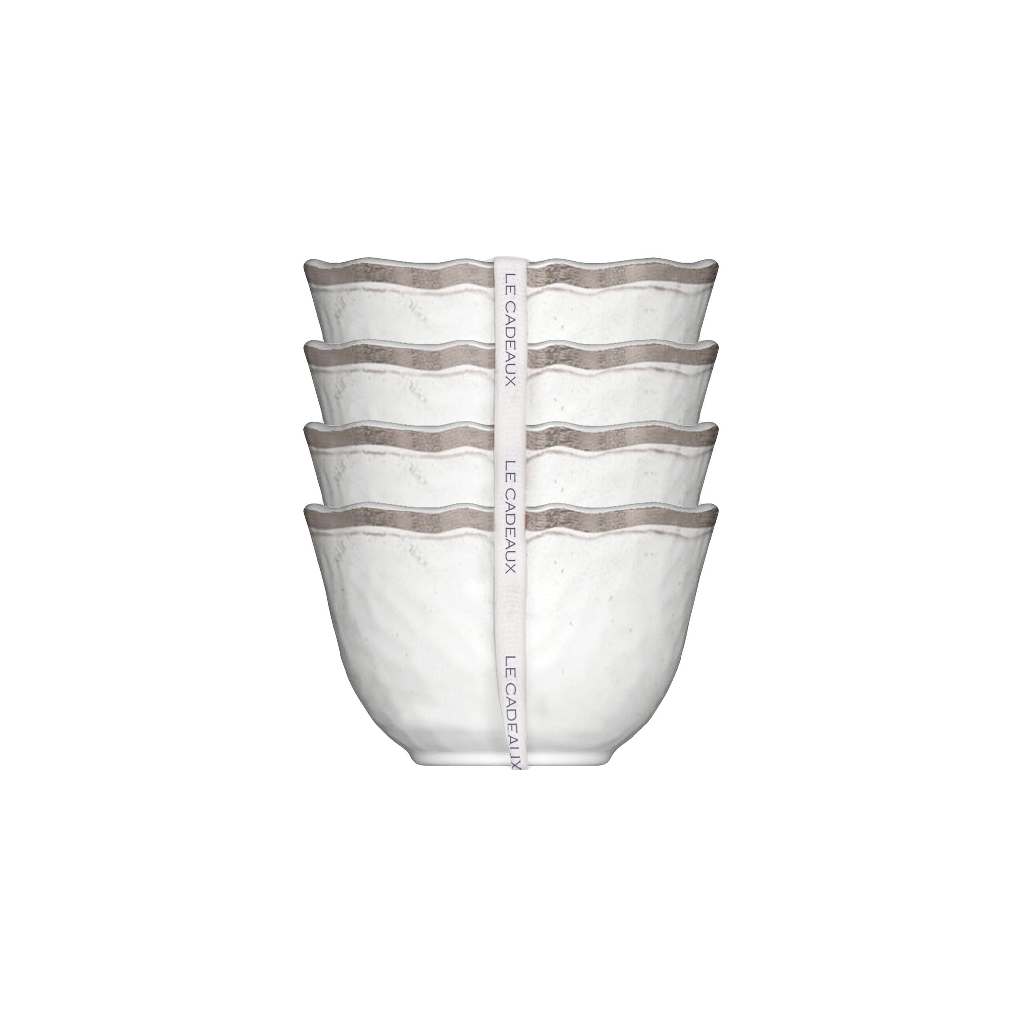 Le Cadeaux | Rustica Antique White Dessert Bowls (Set of 4)