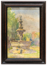 Henri Le Sidaner (1862–1939) Signed French Garden Fountain Watercolor