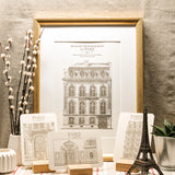 Paris 1867 Architectural Card – Letterpress Printed in France