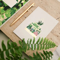 Merci Greenhouse Thank You Greeting Card | Gold Foil Botanical Thank You Card