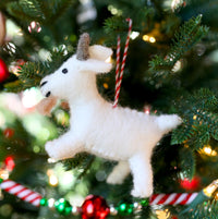 Cozy Alpine Goat Ornament