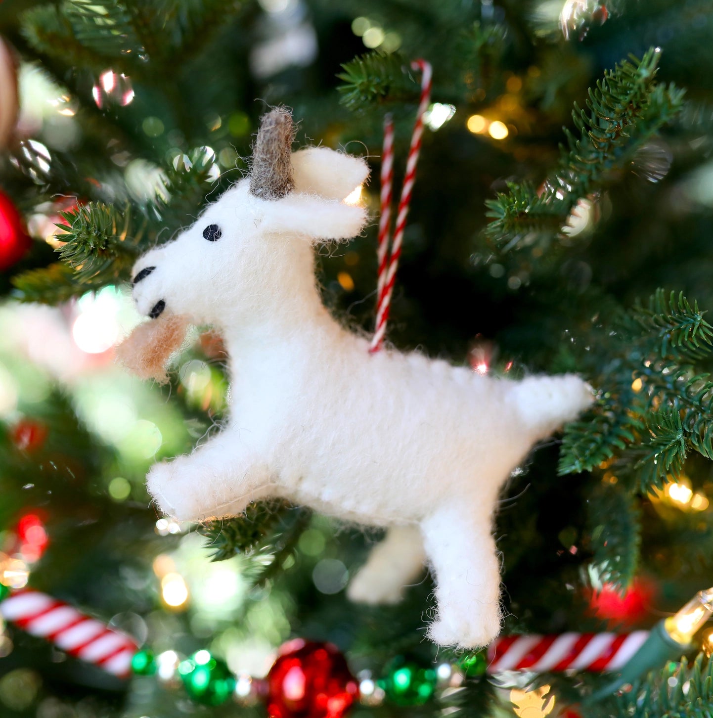 Cozy Alpine Goat Ornament