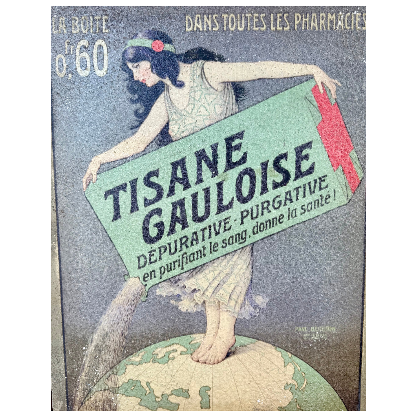 “Tisane Gauloise” — Vintage French Art Nouveau Advertising Panel