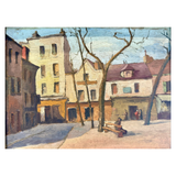 “Place Silencieuse, Paris” — Maurice Colzy French Oil Painting