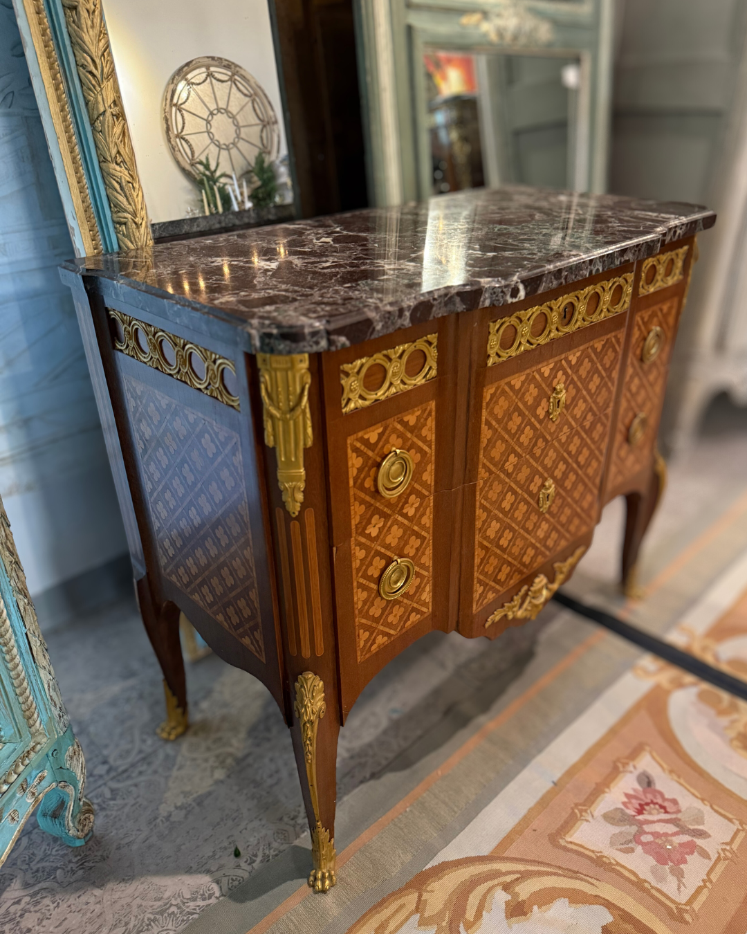 19th Century French Marquetry Commode