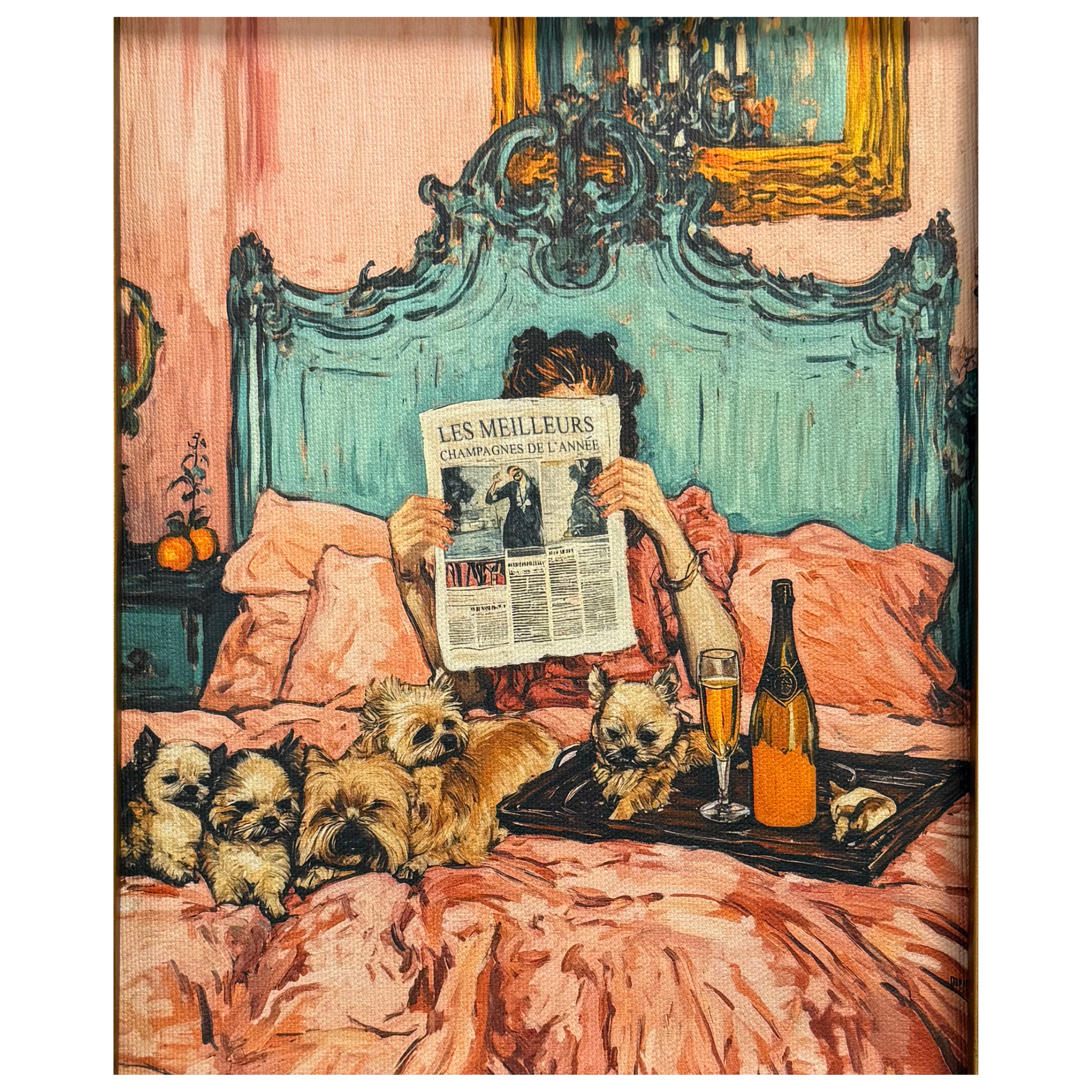 Coquette Bedroom Framed Canvas Print
