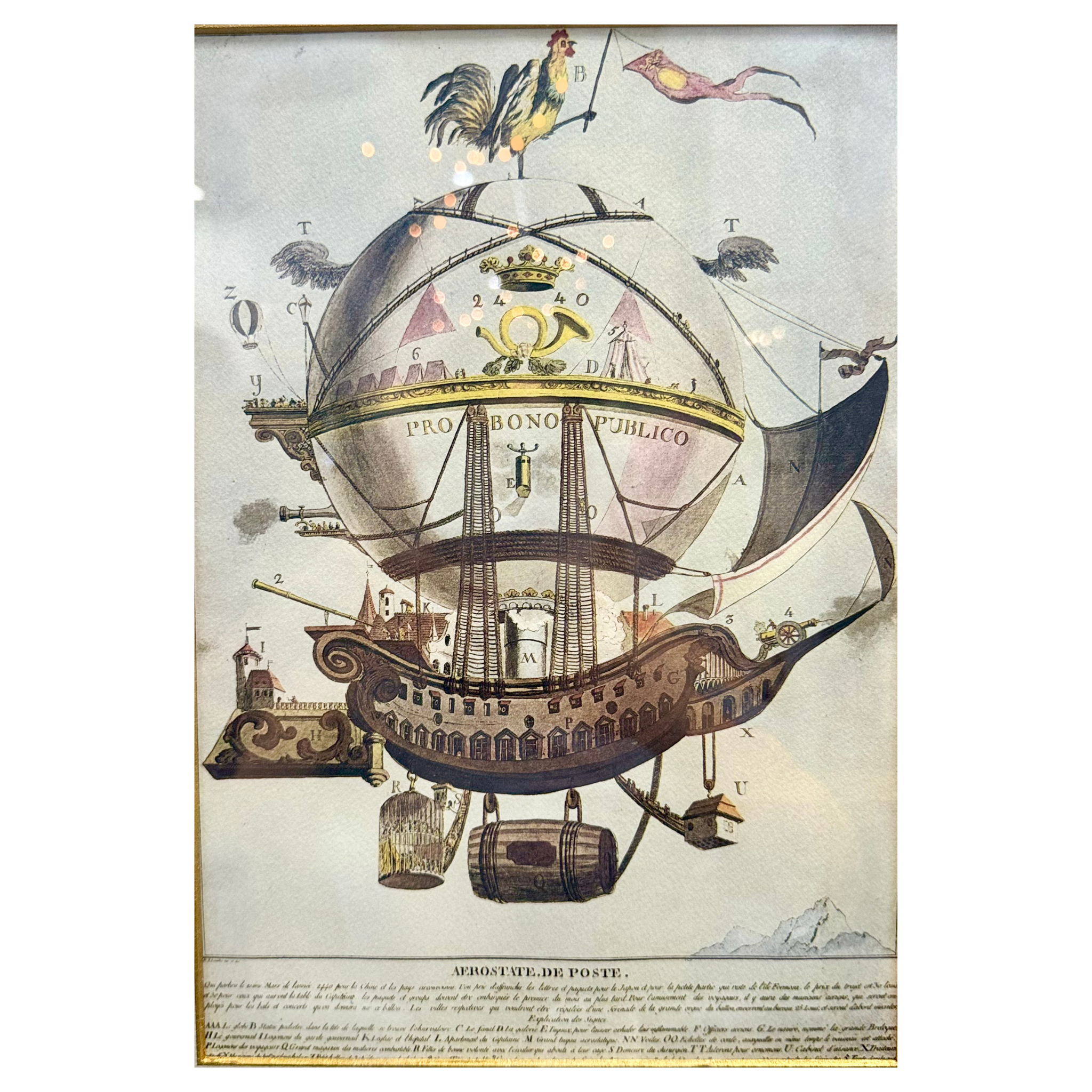 “Le Globe Dijon” — Vintage French Airship Print