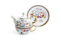 Holiday Winter Wonderland Tea-for-One Porcelain Set