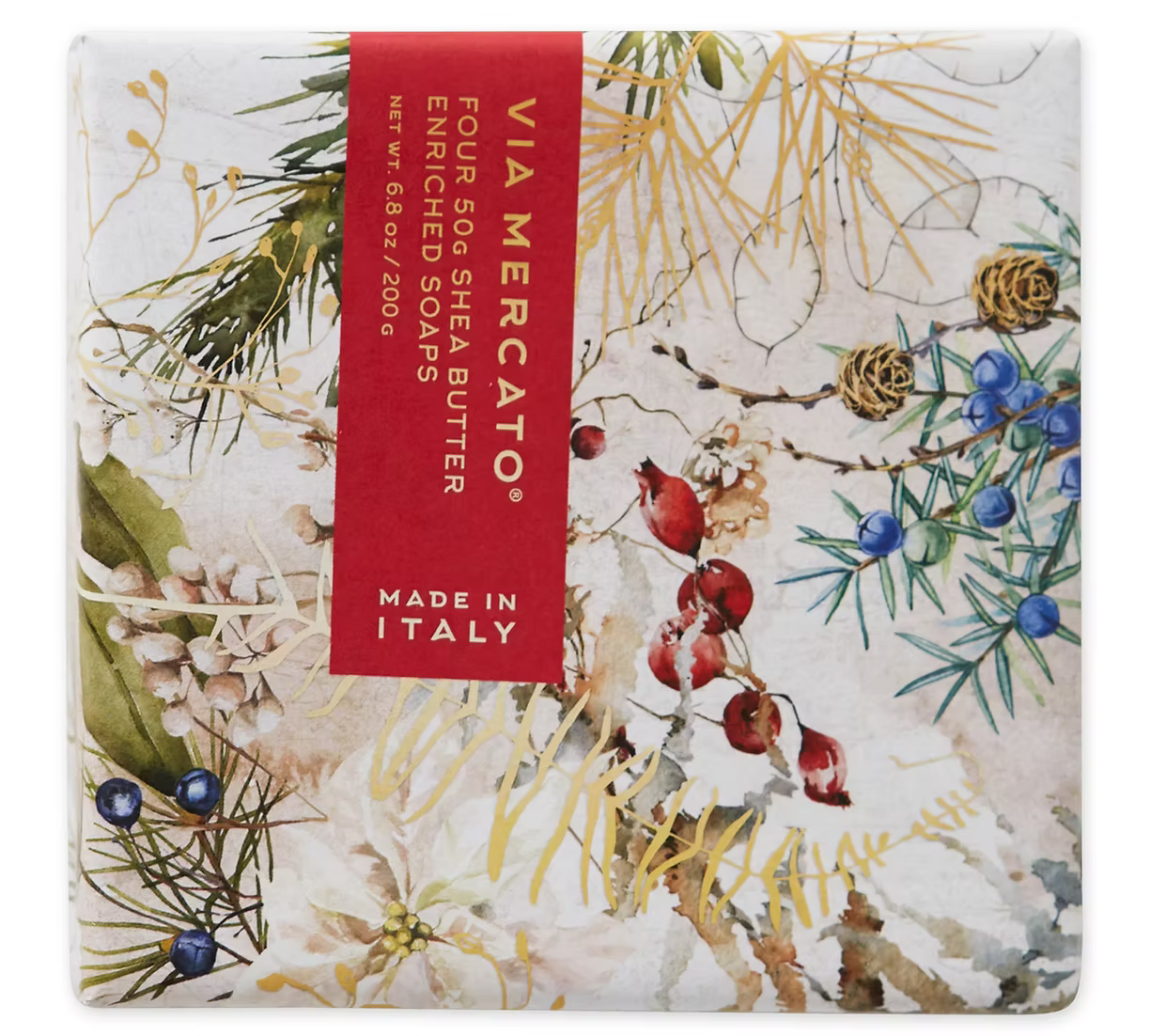 Via Mercato Natale Shea Butter Soap Collection — Gift Set of 4