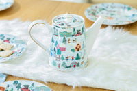 Christmas Village Fine Porcelain Teapot – 34oz