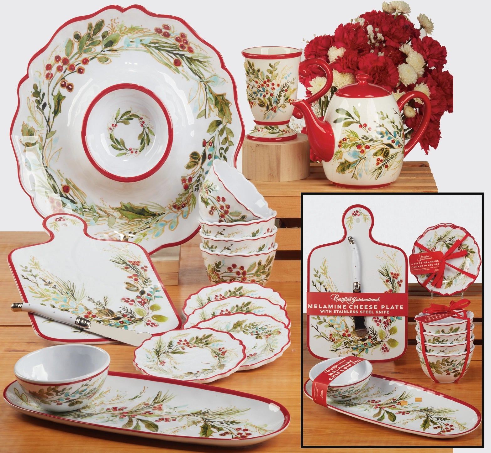 Melamine Oval Tray & Dip Bowl Set