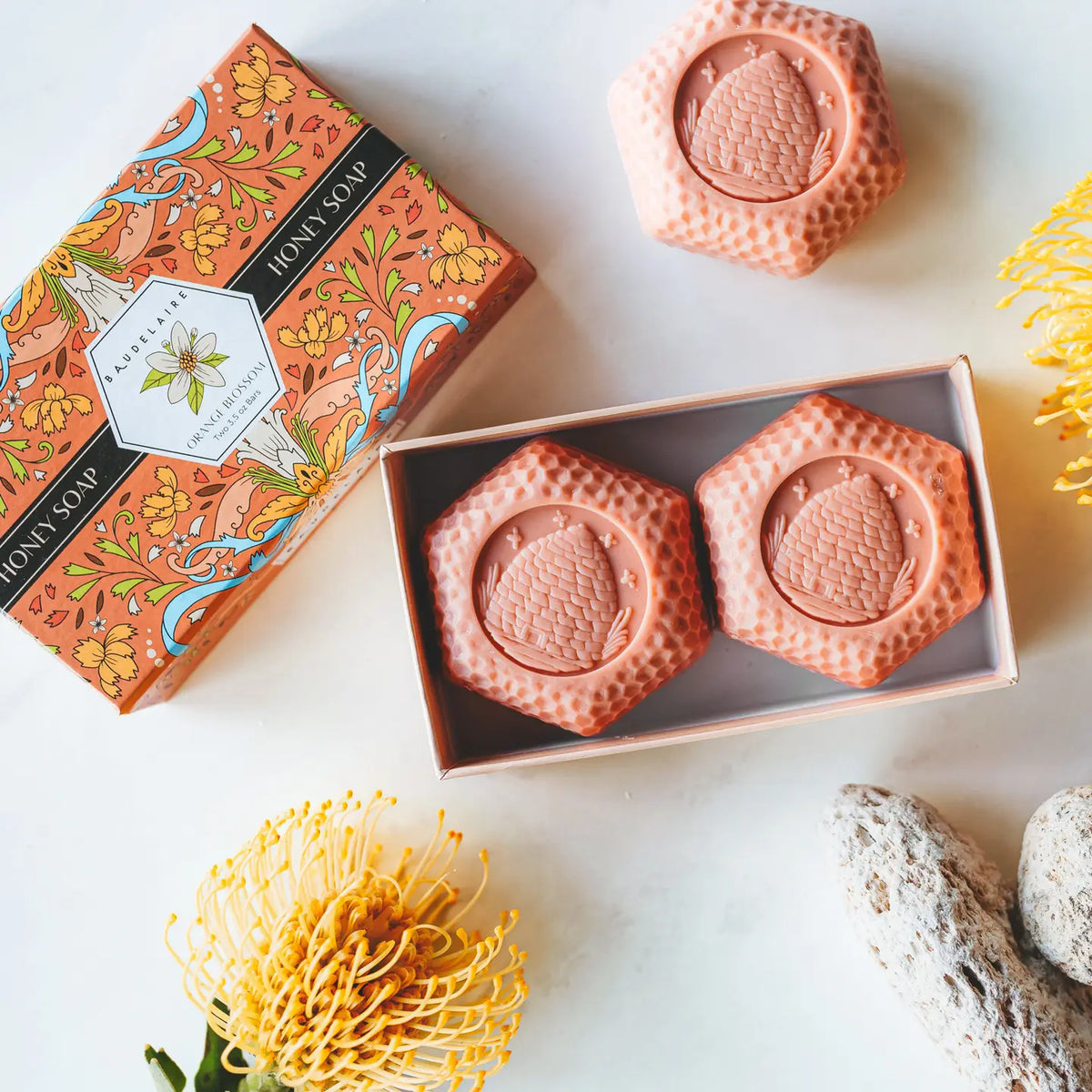 Orange Blossom Honey Soap Gift Box – 2 Bar Set