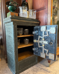 Antique 19th Century Oak & Steel Safe Chest