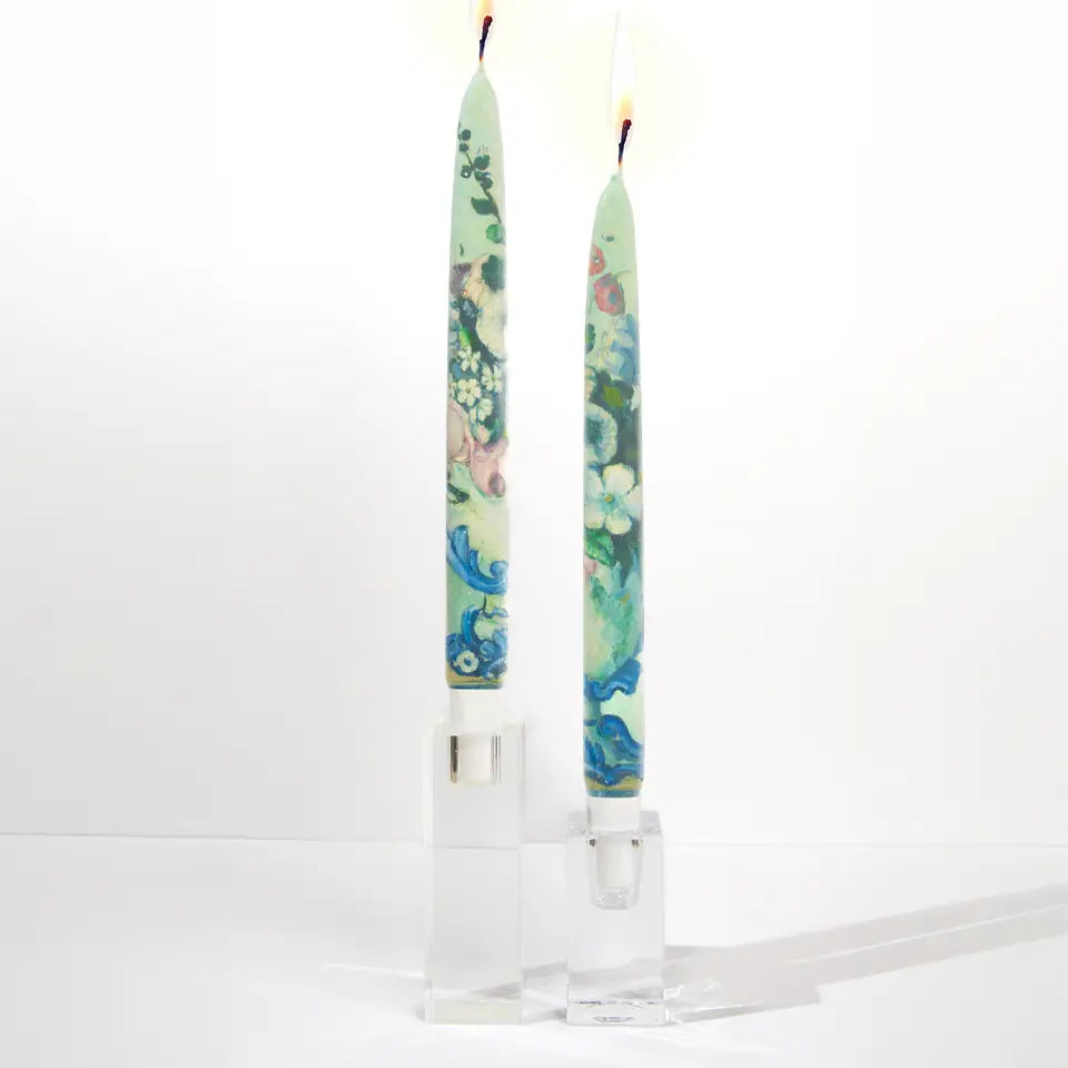 Paul Cézanne “Flowers in a Rococo Vase” Decorative Taper Candles – Set of 2