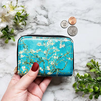 Van Gogh Almond Blossoms RFID Zip Around Wallet Card Holder