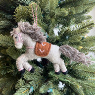 Prancing Pony Felt Wool Ornament