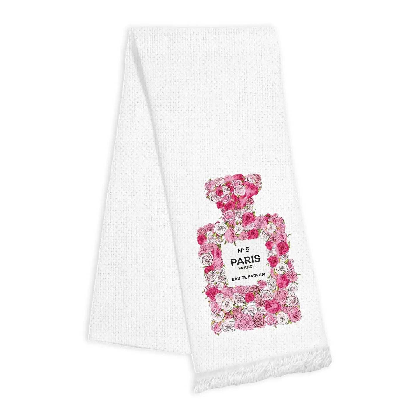 Linen Fringe Towel – Paris France Perfume Bottle