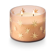 Woodfire Frosted Star Glass Candle