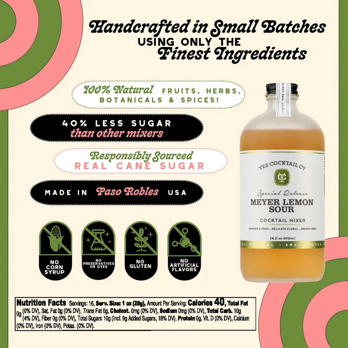 Meyer Lemon Sour Cocktail Mixer