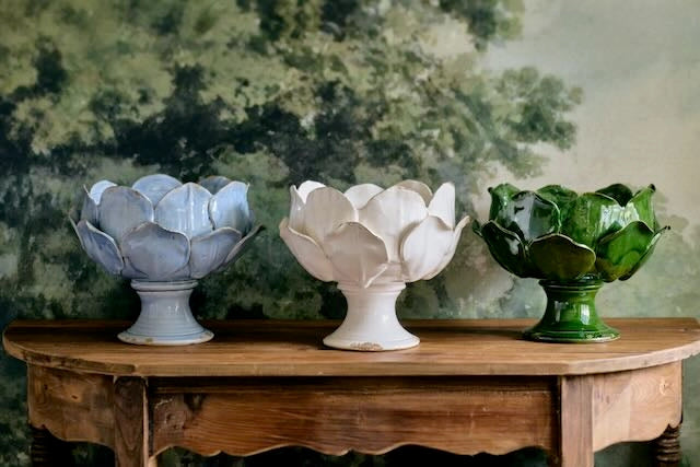 Italian Green Petal Bowl Vase