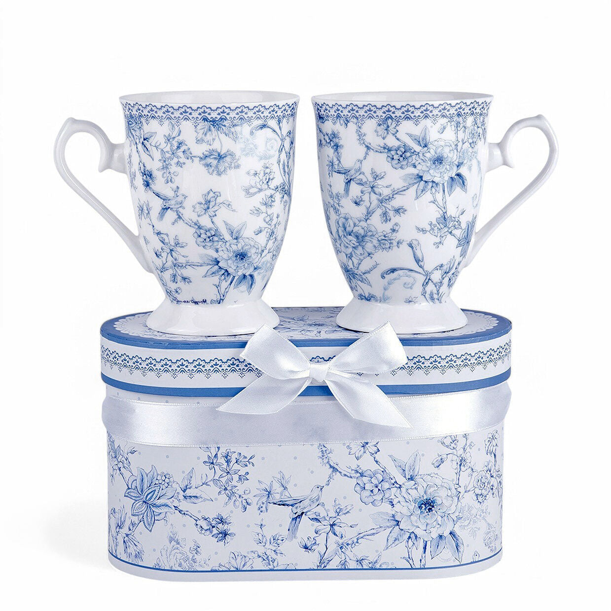 Set of 2 "Jardin Bleu" Tea & Coffee Mug