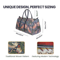William Morris Strawberry Thief Blue Tapestry Duffel Bag – Large Weekend Holdall