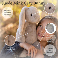 Suede Mink Gray Bunny Plush