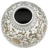 Chinoiserie Ceramic Globe Vase