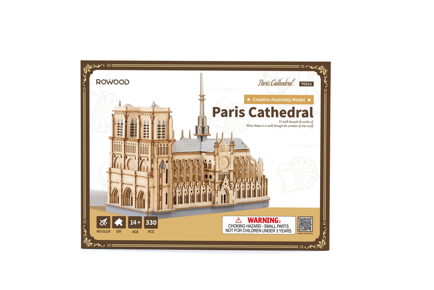 DIY Wooden Model Kit — Paris Cathedral