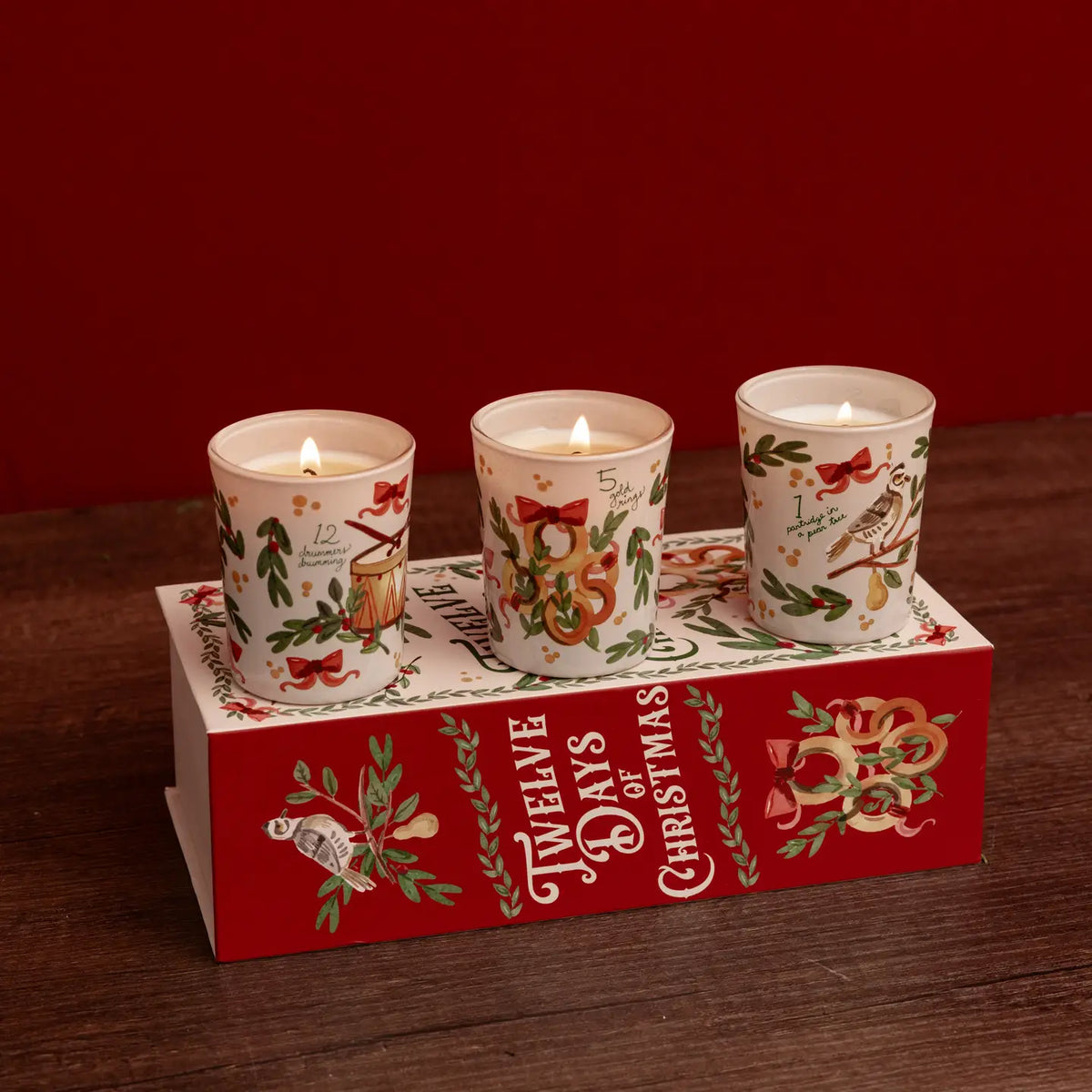 Twelve Days of Christmas Votive Candle Set