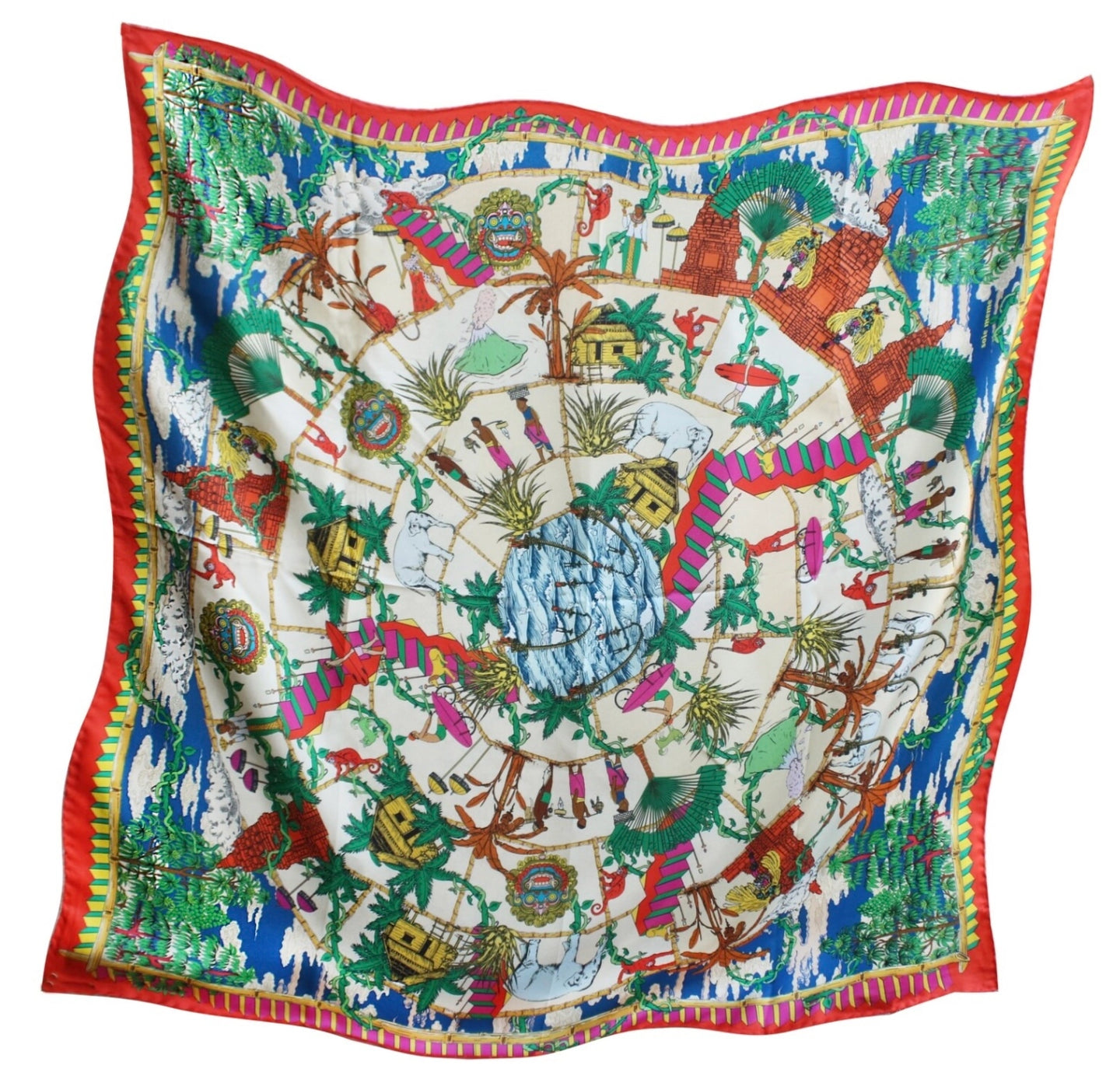 Soie Meme Makasih Silk Crêpe Multicolor Scarf (35.4" x 35.4")