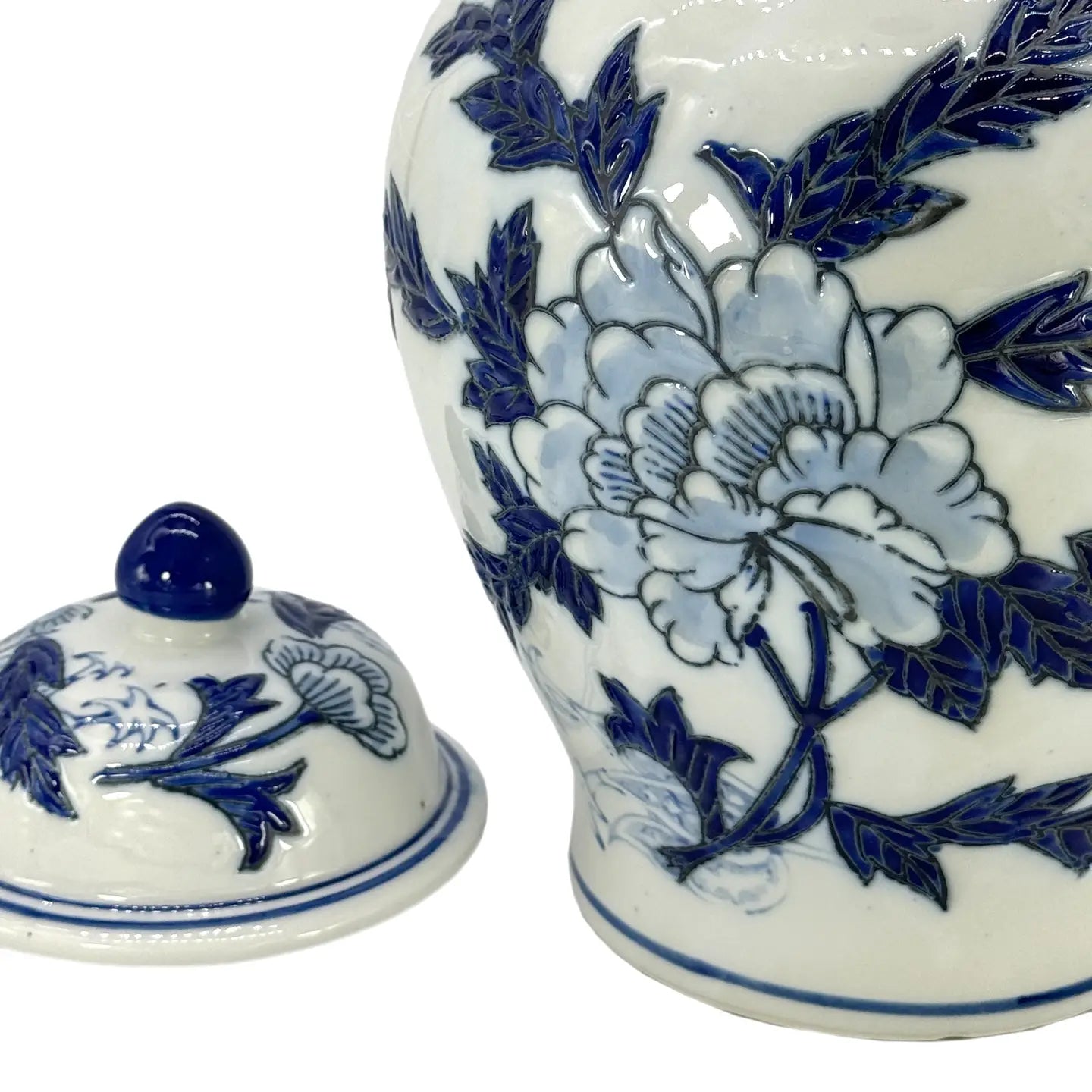 Classic Blue Floral Chinoiserie Ginger Jar