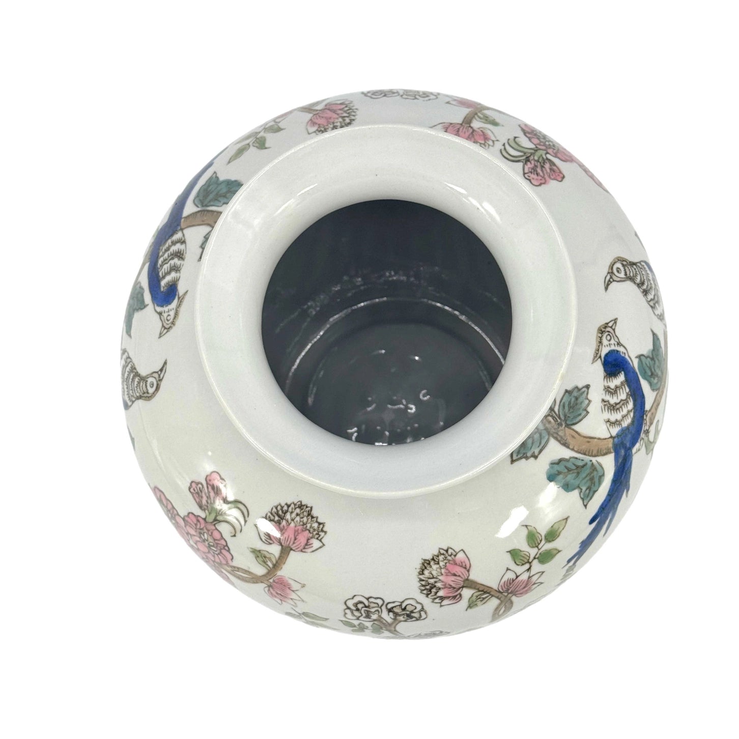 Multicolor Parrot Chinoiserie Ceramic Vase