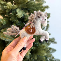 Prancing Pony Felt Wool Ornament