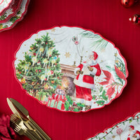 Santa’s Delivery Christmas Melamine Oval Serving Platter