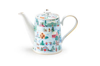 Christmas Village Fine Porcelain Teapot – 34oz