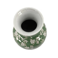 Green & White Sakura Chinoiserie Ceramic Vase – 14” Floral Decorative Accent Vase