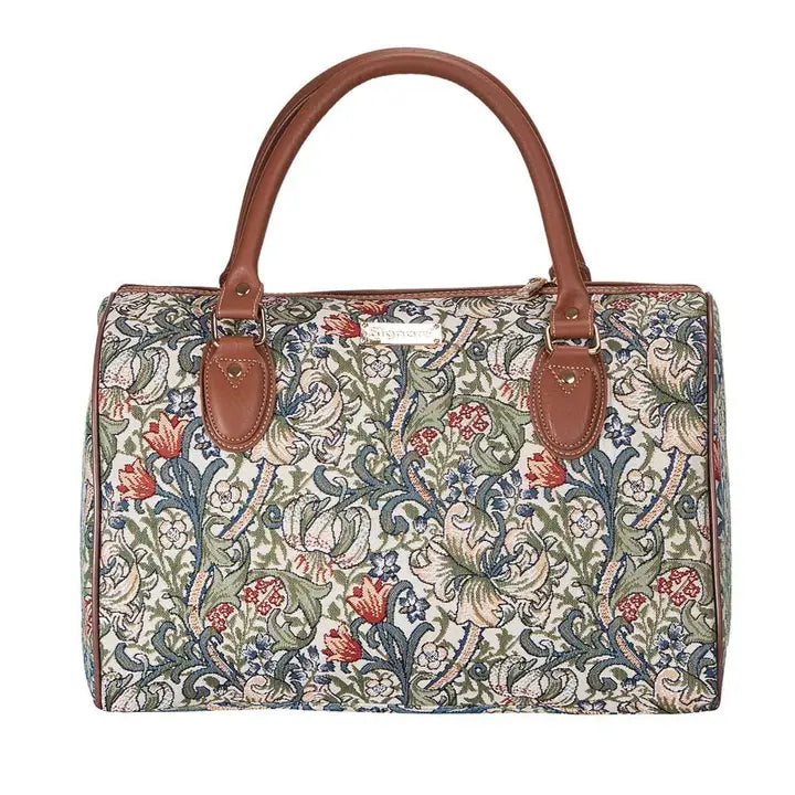 William Morris “Golden Lily” Tapestry Weekender Duffel Bag