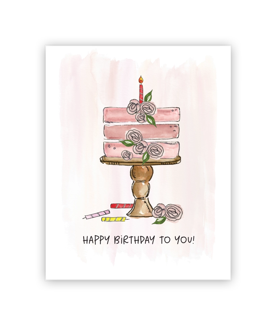 Rosé All Cake – Birthday Greeting Card