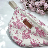 French Toile “Antoinette” Pink Cotton Belt Bag & Fanny Pack