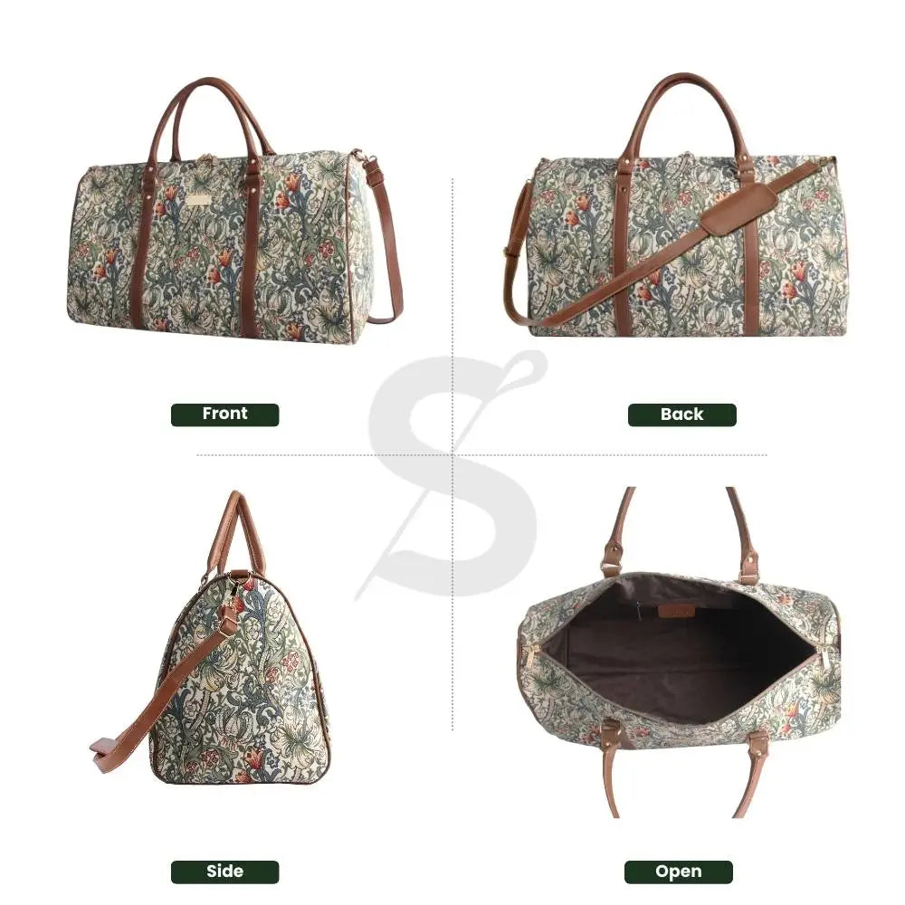 William Morris “Golden Lily” Tapestry Weekender Duffel Bag